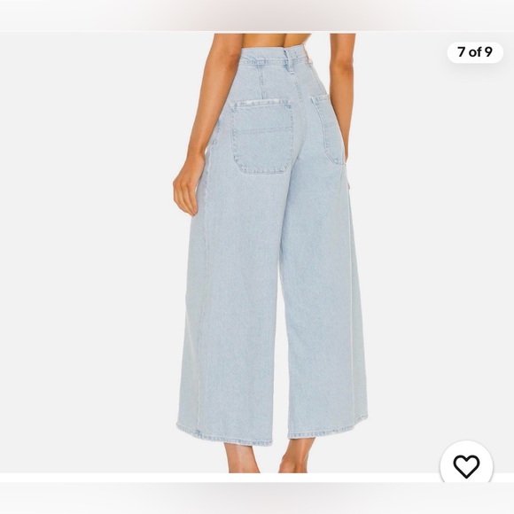 Free people We The Free Ultra Wide Leg Jeans cropped high waisted 28 light wash - Picture 2 of 12